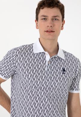 Erkek Regular Fit Polo Yaka Lacivert Desenli Tişört - 50311944027