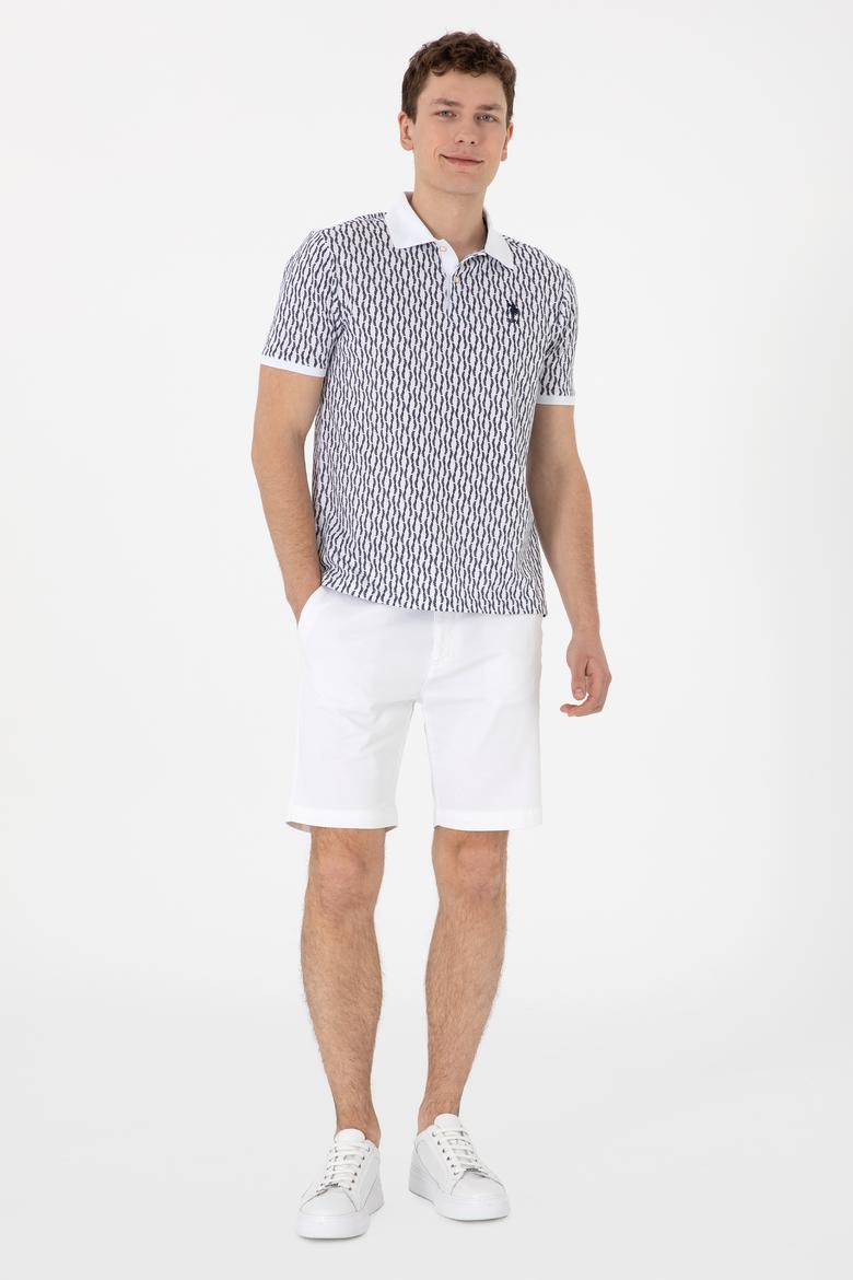 Erkek Regular Fit Polo Yaka Lacivert Desenli Tişört - 50311944027