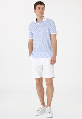 Erkek Regular Fit Polo Yaka Koyu Mavi Desenli Tişört - 50311944019