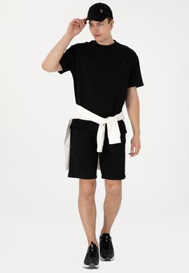 Erkek Comfort Fit Bisiklet Yaka Siyah Tişört - 50308814018