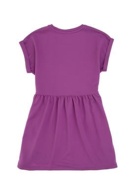 Kız Çocuk Menekşe Bisiklet Yaka A-Form Modal Örme Elbise - 50306259002