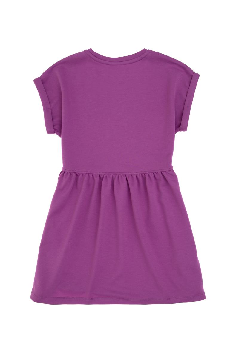 Kız Çocuk Menekşe Bisiklet Yaka A-Form Modal Örme Elbise - 50306259002