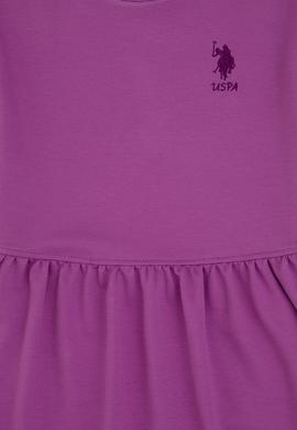 Kız Çocuk Menekşe Bisiklet Yaka A-Form Modal Örme Elbise - 50306259002