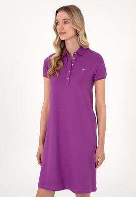 Kadın Menekşe Polo Yaka Mini Boy Örme Elbise - 50305853064