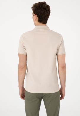 Erkek Regular Fit Fermuarlı Taş Dokulu Tişört - 50306014079