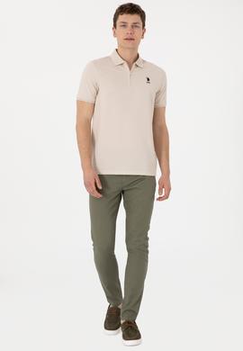 Erkek Regular Fit Fermuarlı Taş Dokulu Tişört - 50306014079