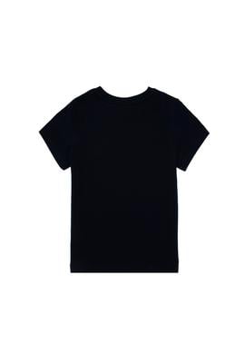 Kız Çocuk Siyah Bisiklet Yaka Renkli Çizgi Baskılı Pamuk Tişört - 50306253010