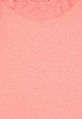 Kız Çocuk Pembe Bisiklet Yaka Fırfır Detaylı Kolsuz Tişört - 50306242021