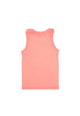 Kız Çocuk Pembe Bisiklet Yaka Fırfır Detaylı Kolsuz Tişört - 50306242021