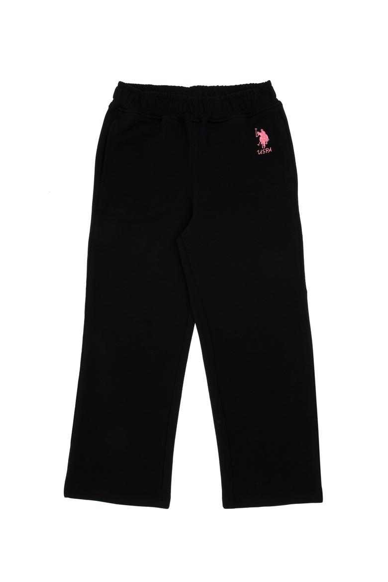 Kız Çocuk Siyah Loose Fit İki İplik Eşofman Altı - 50306296092