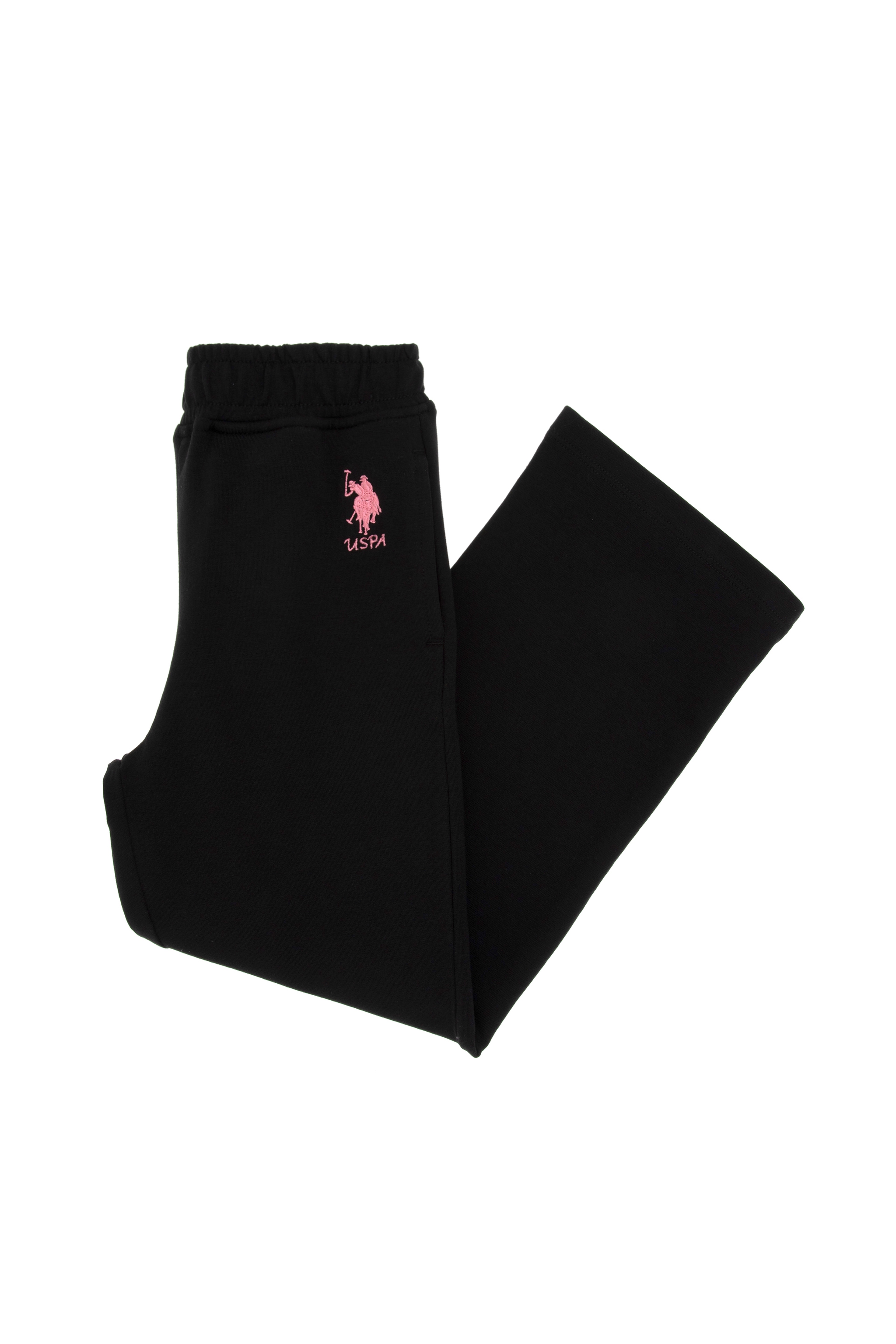 Kız Çocuk Siyah Loose Fit İki İplik Eşofman Altı - Image 3