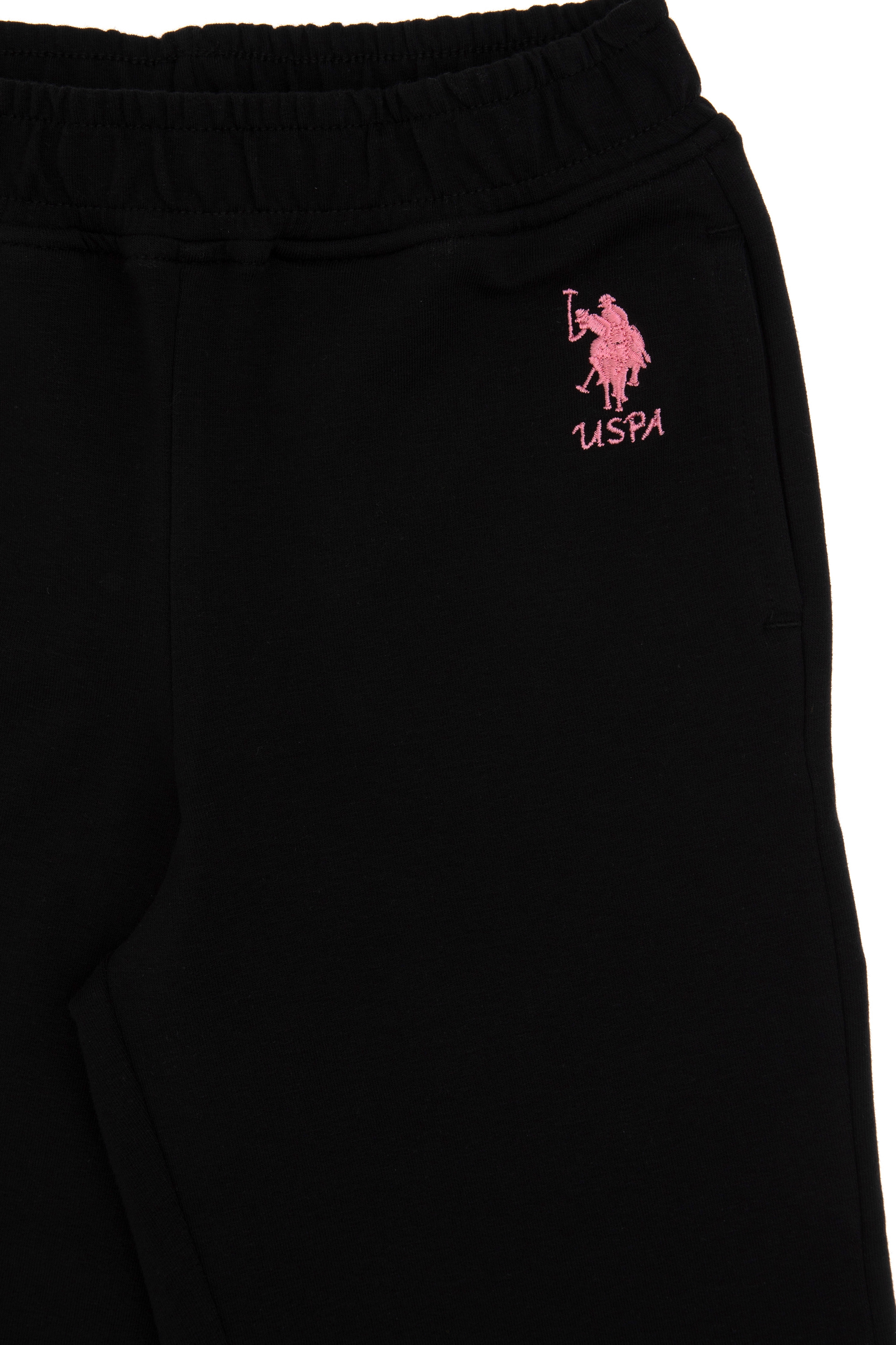 Kız Çocuk Siyah Loose Fit İki İplik Eşofman Altı