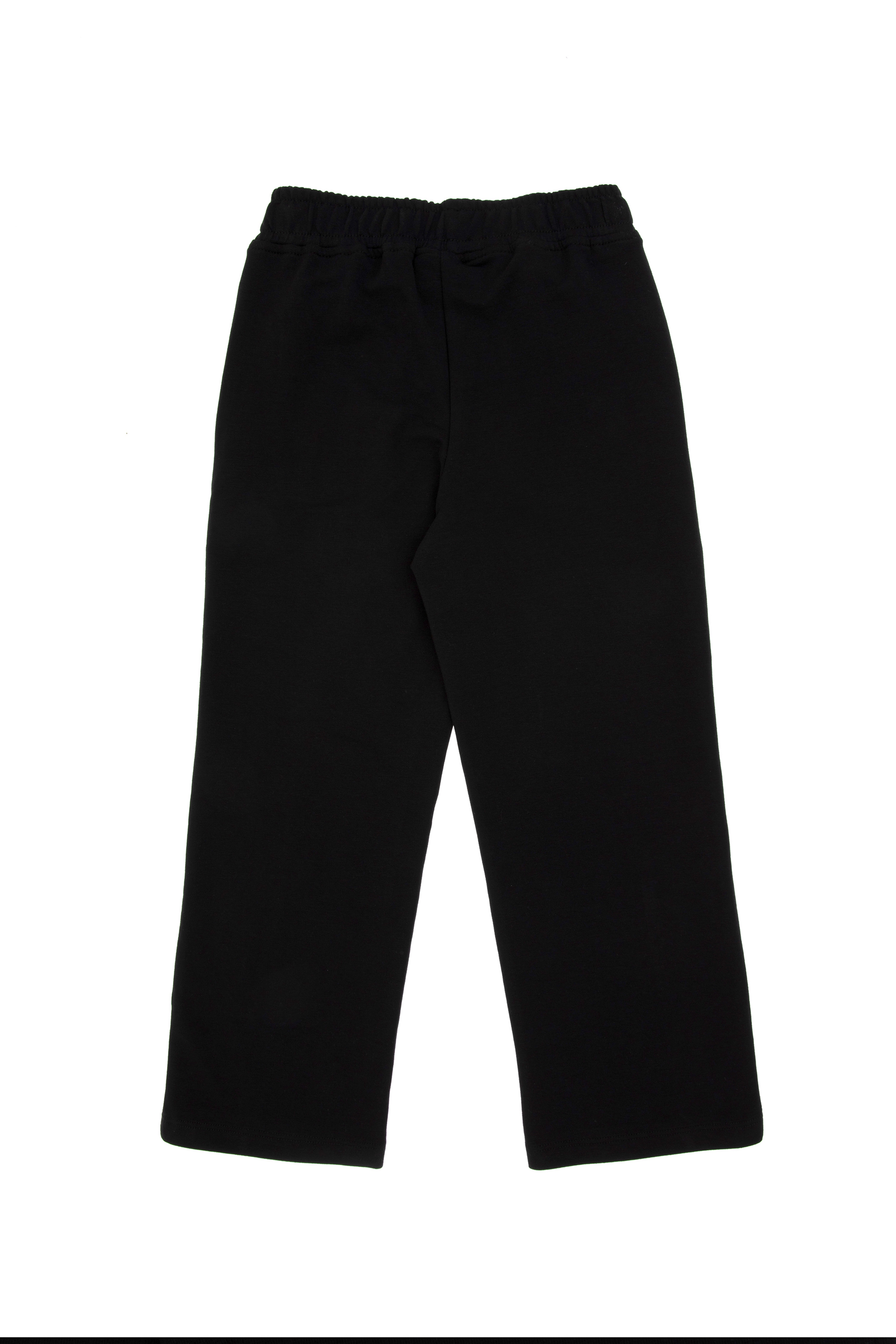 Kız Çocuk Siyah Loose Fit İki İplik Eşofman Altı