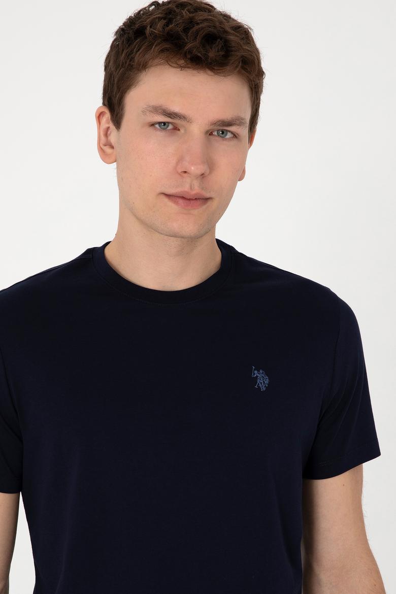 Erkek Regular Fit Bisiklet Yaka Lacivert Tişört - 50306913016