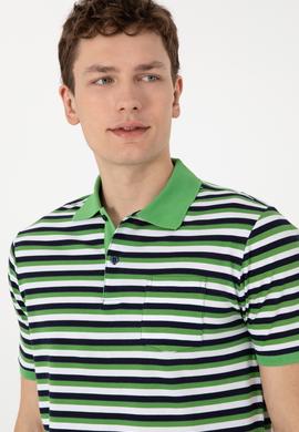 Erkek Regular Fit Polo Yaka Yeşil Tişört - 50306794021