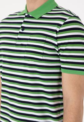 Erkek Regular Fit Polo Yaka Yeşil Tişört - 50306794021