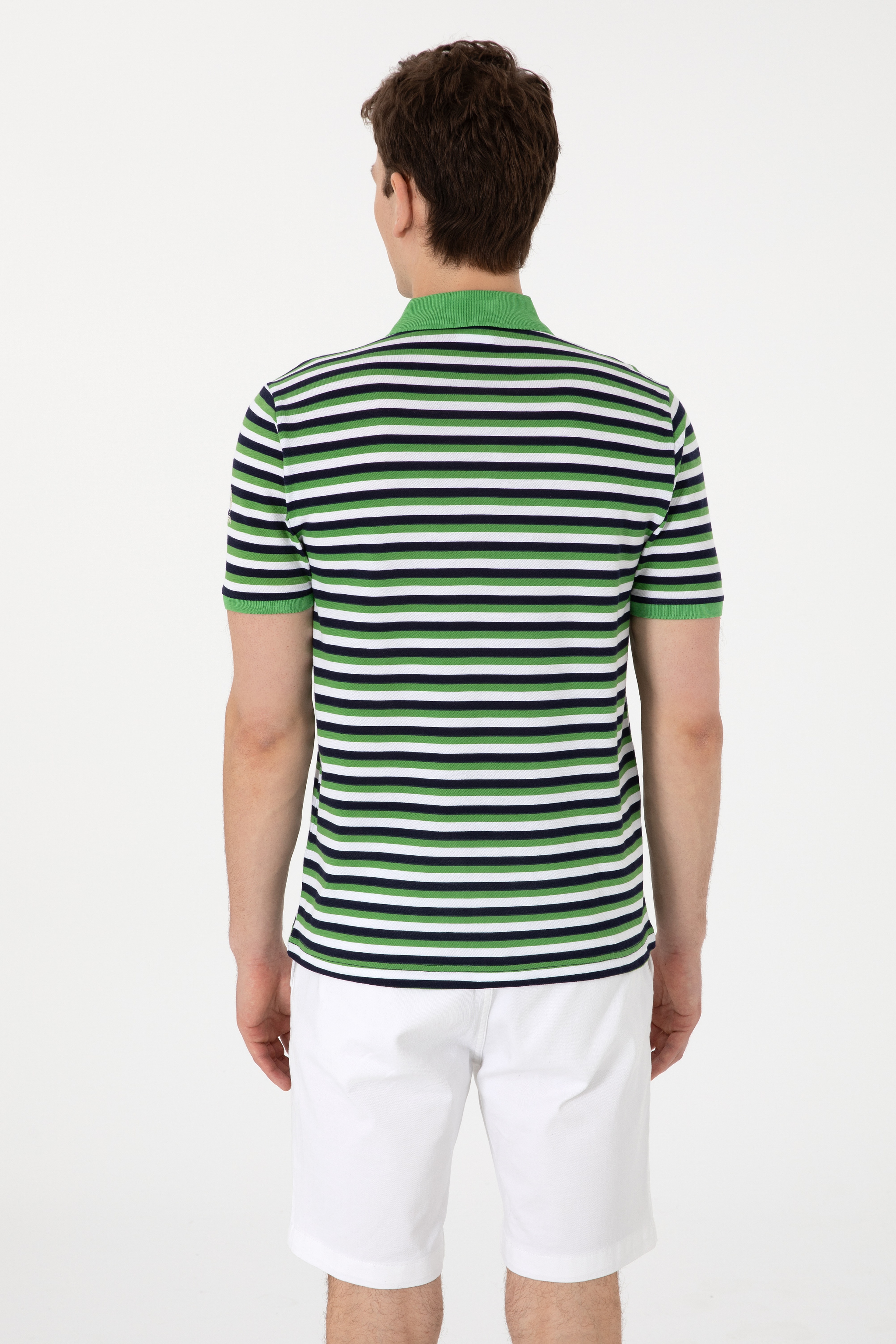Erkek Regular Fit Polo Yaka Yeşil Tişört - Image 5