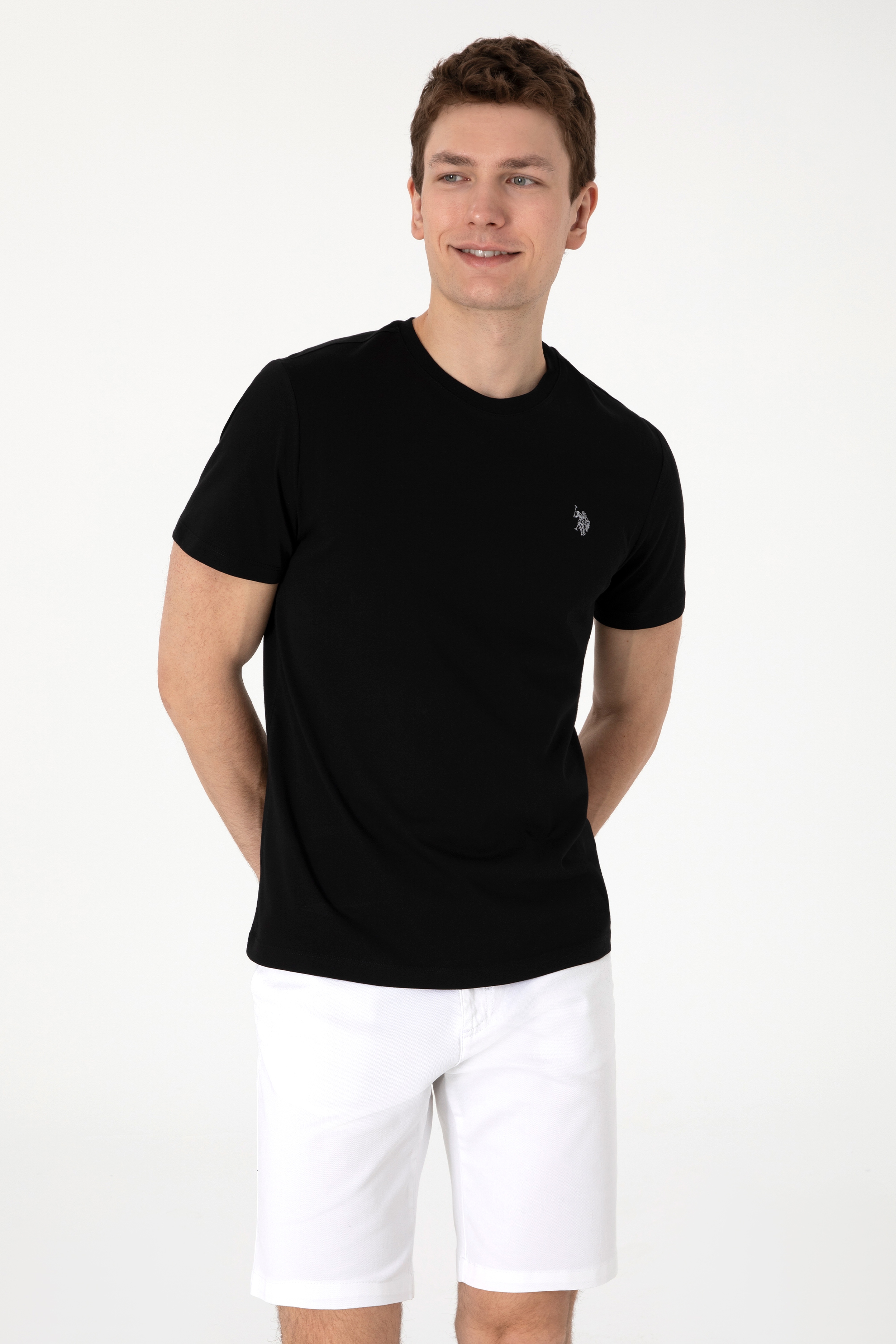 Erkek Regular Fit Bisiklet Yaka Siyah Tişört - Image 3