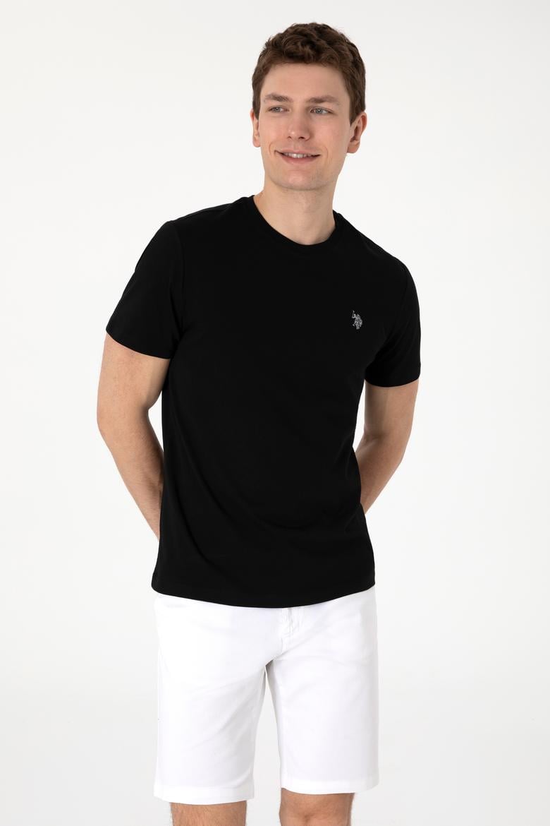 Erkek Regular Fit Bisiklet Yaka Siyah Tişört - 50306913036