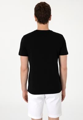 Erkek Regular Fit Bisiklet Yaka Siyah Tişört - 50306913036