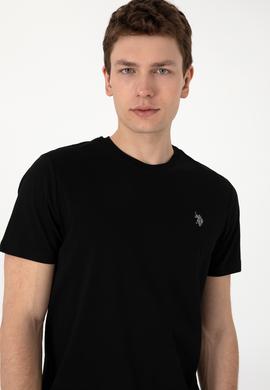 Erkek Regular Fit Bisiklet Yaka Siyah Tişört - 50306913036