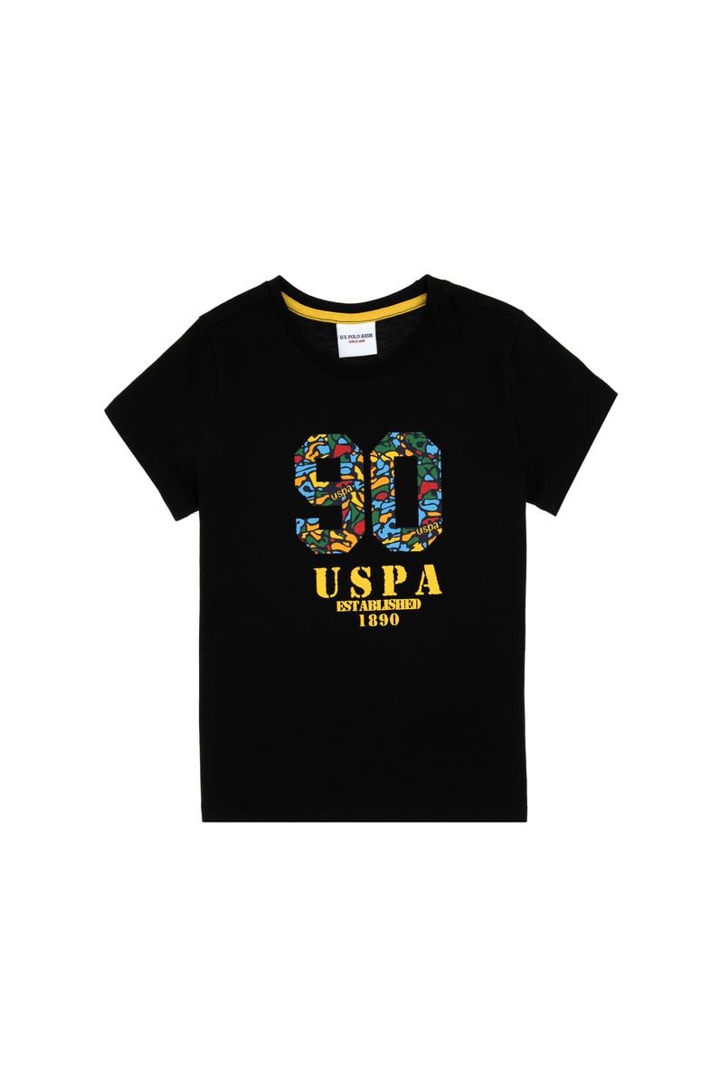 Erkek Çocuk Siyah Bisiklet Yaka Tişört