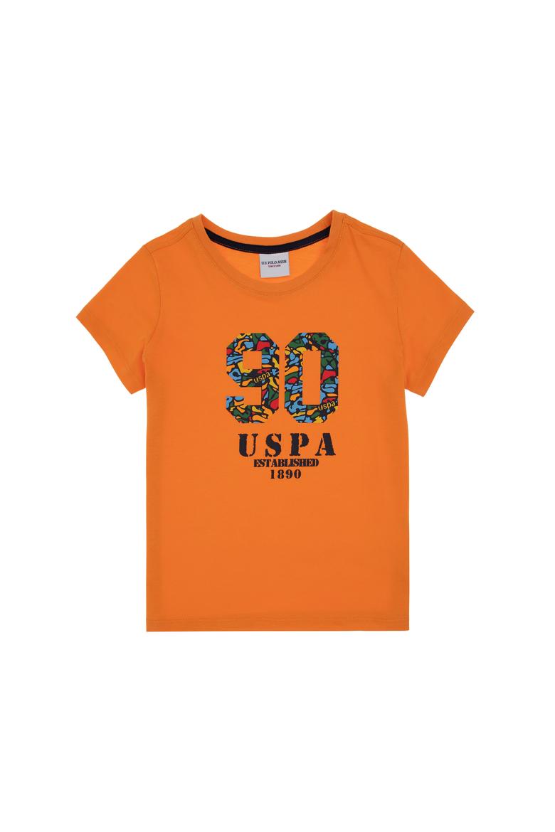 Erkek Çocuk Turuncu Bisiklet Yaka Tişört