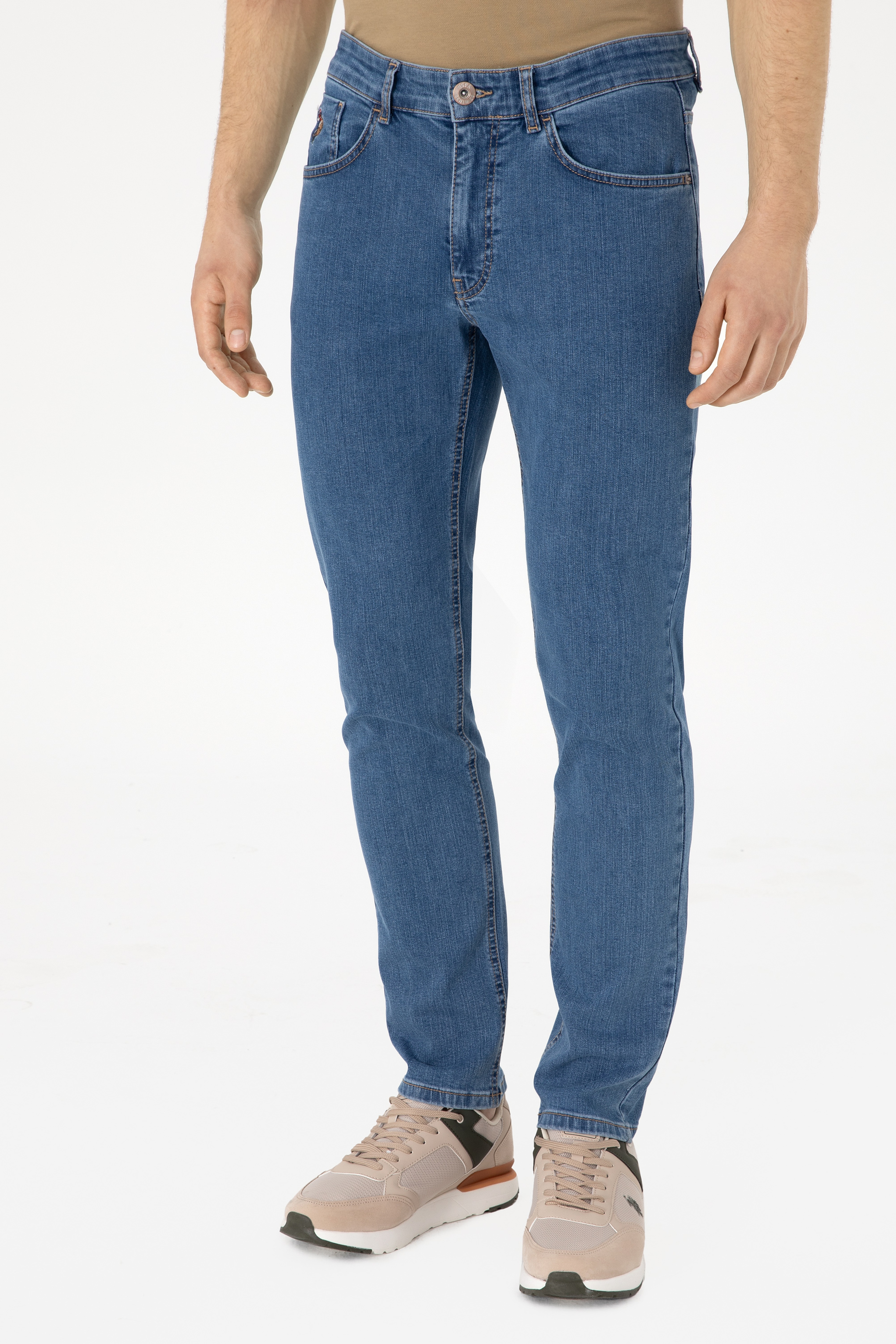 Erkek Mavi Straight Fit Jean Pantolon
