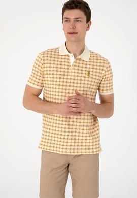 Erkek Regular Fit Polo Yaka Krem Desenli Tişört - 50299672003