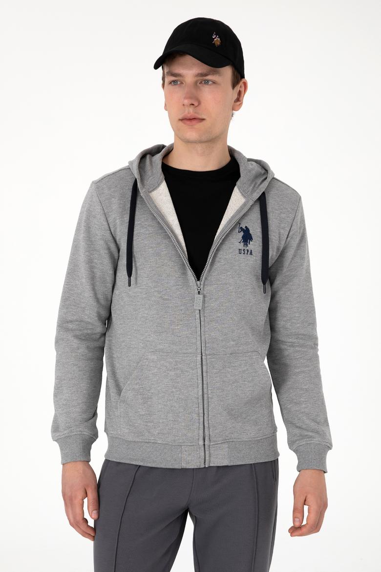 Erkek Gri Melanj Örme Hırka - 50289028051