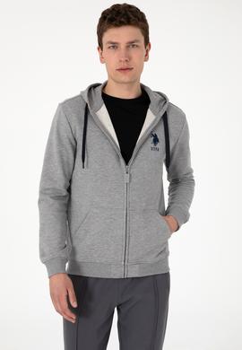 Erkek Gri Melanj Örme Hırka - 50289028051