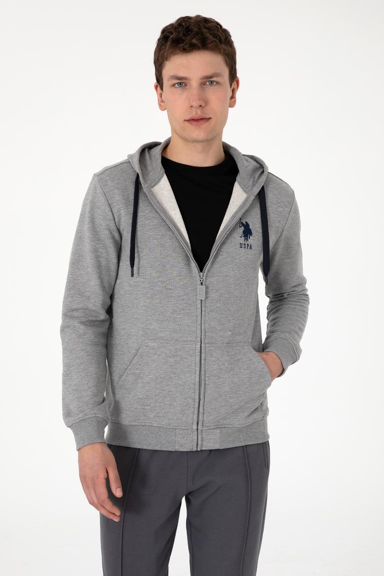 Erkek Gri Melanj Örme Hırka