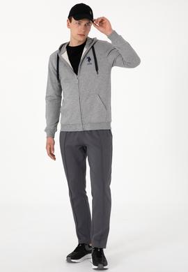 Erkek Gri Melanj Örme Hırka - 50289028051