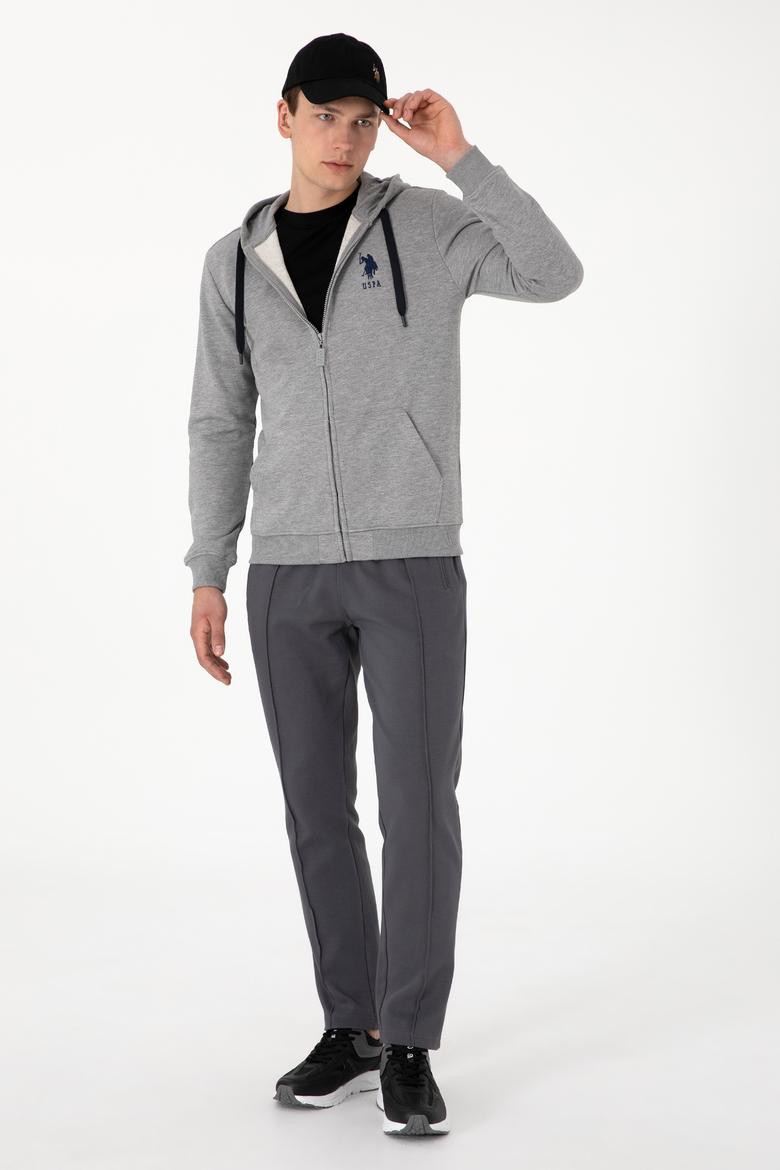 Erkek Gri Melanj Örme Hırka - 50289028051