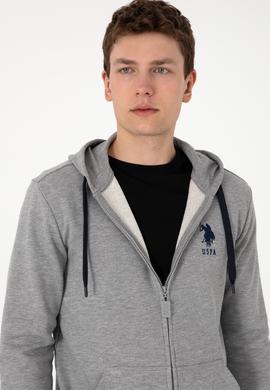 Erkek Gri Melanj Örme Hırka - 50289028051