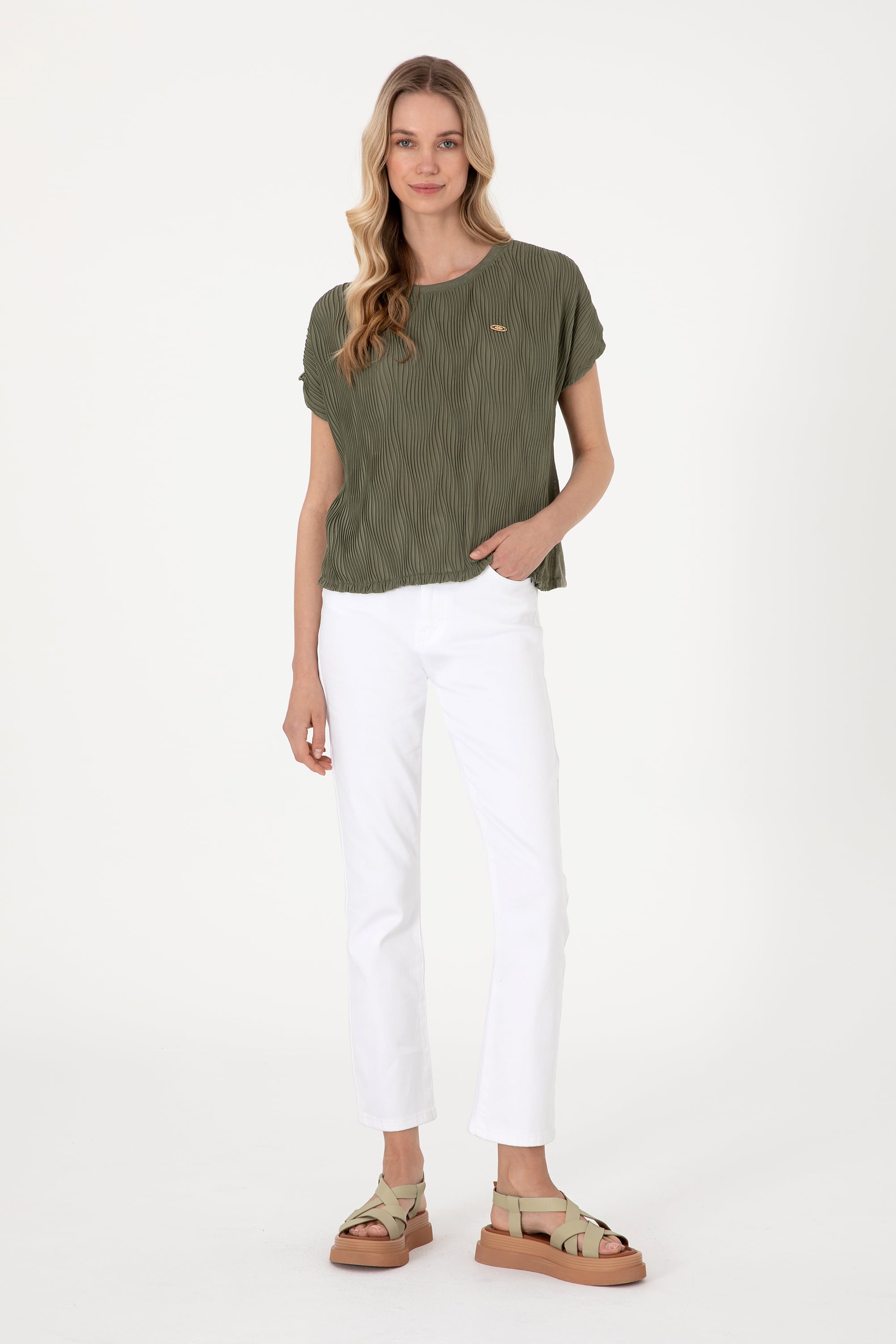 تی شرت یقه گرد Crop Top زنانه یو اس پولو | U.S. Polo Assn. - تصویر 5