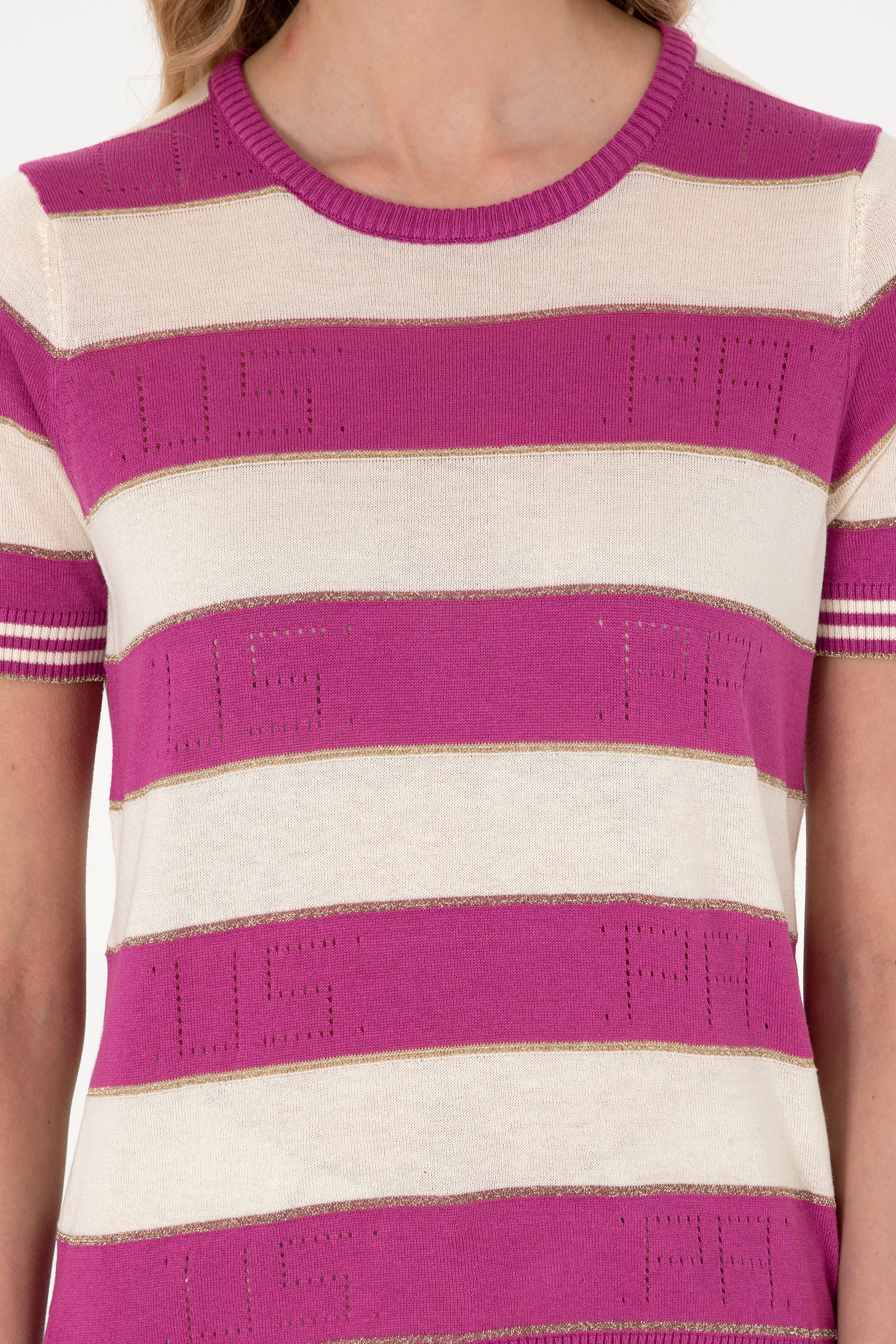 Kadın Pembe Triko Tişört - Image 6