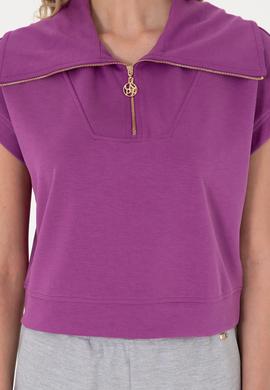 Kadın Menekşe Modal Karışımlı Polo Yaka Tişört - 50300738015