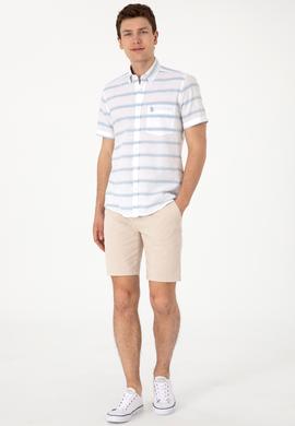 Erkek Mavi Kısa Kollu Gömlek - 50300189028