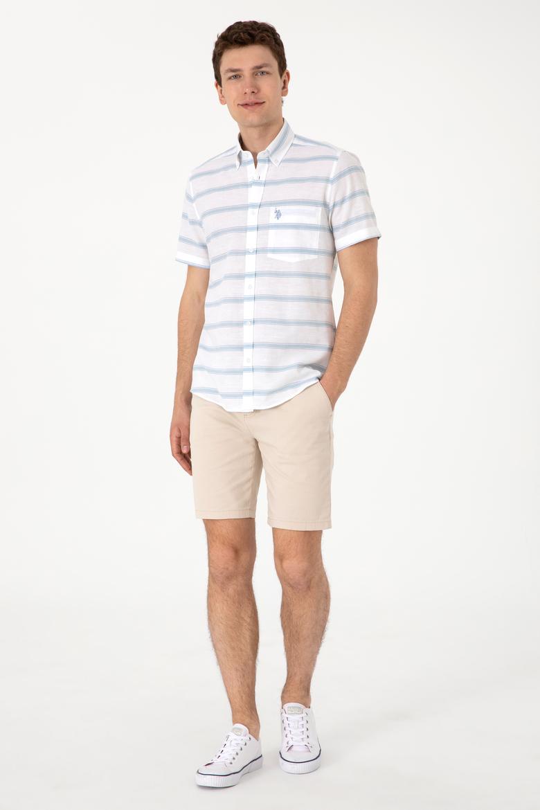 Erkek Mavi Kısa Kollu Gömlek - 50300189028