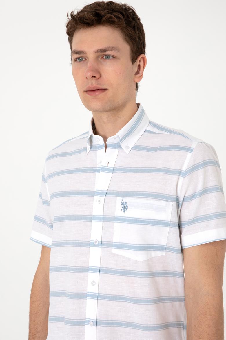 Erkek Mavi Kısa Kollu Gömlek - 50300189028