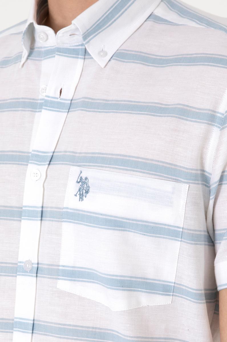 Erkek Mavi Kısa Kollu Gömlek