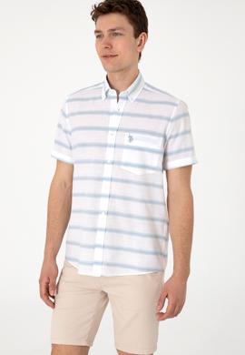 Erkek Mavi Kısa Kollu Gömlek - 50300189028