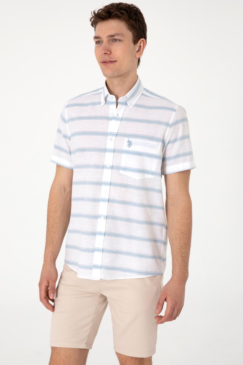 Erkek Mavi Kısa Kollu Gömlek - 50300189028