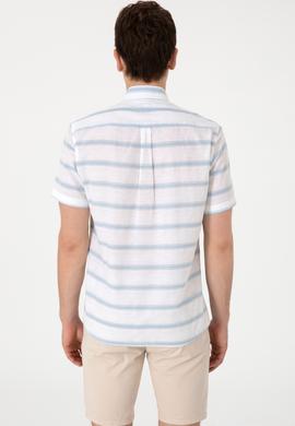 Erkek Mavi Kısa Kollu Gömlek - 50300189028