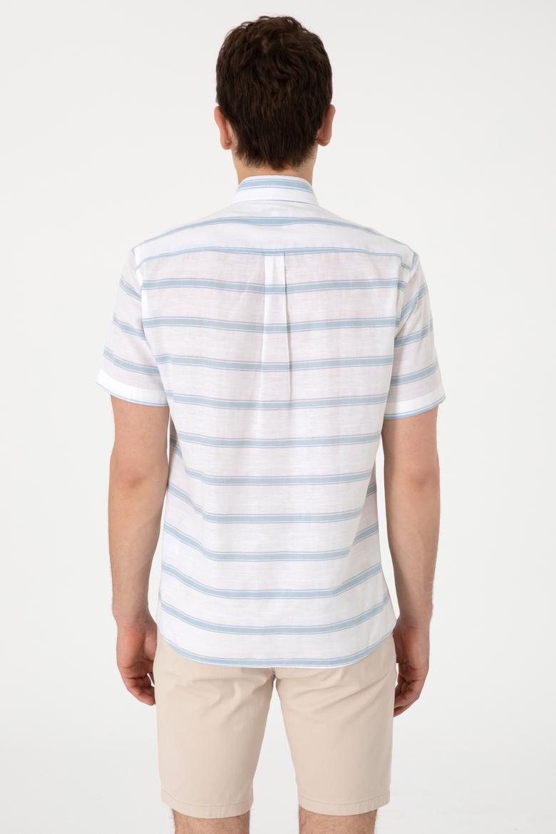 Erkek Mavi Kısa Kollu Gömlek - 50300189028