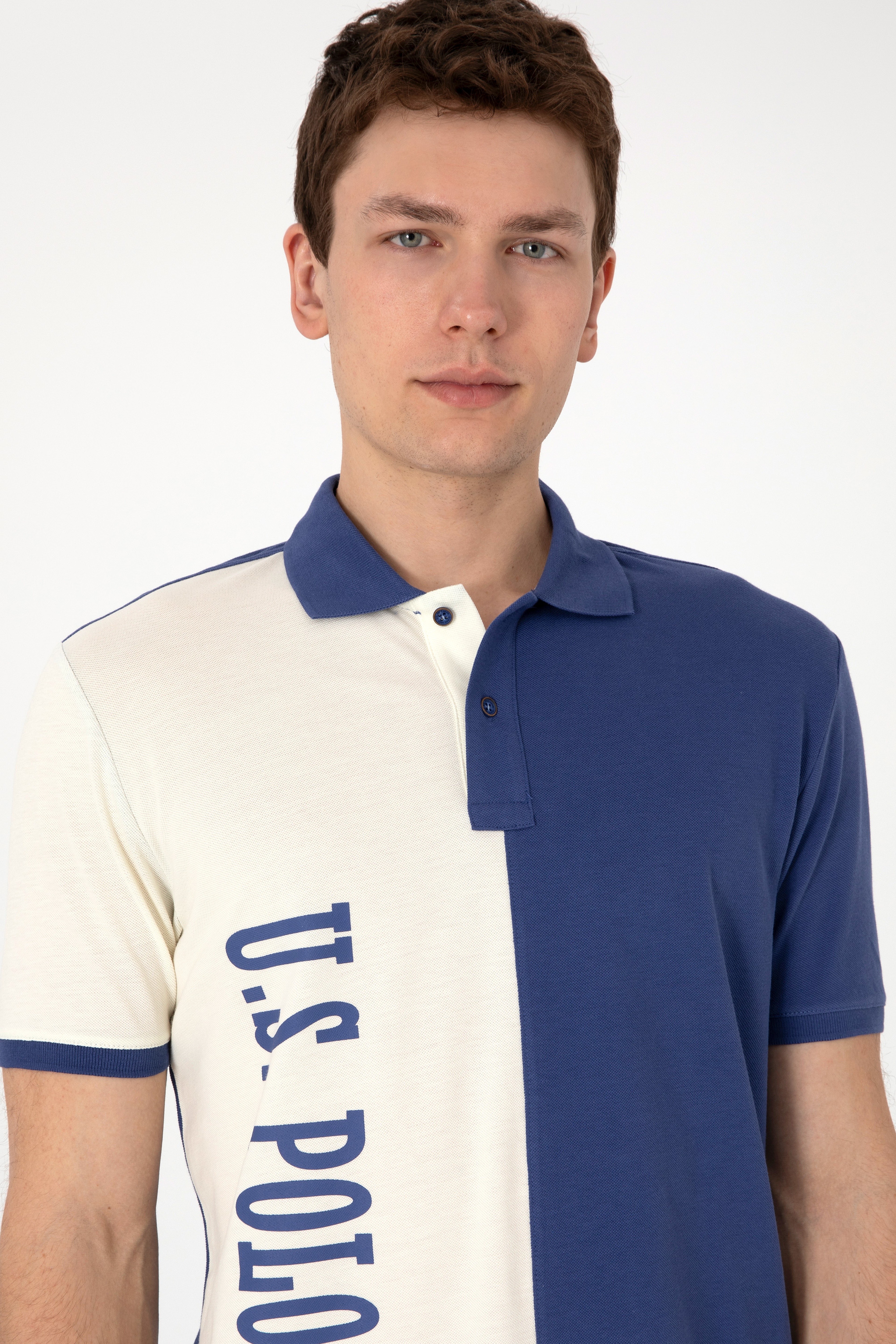 Erkek Regular Fit Polo Yaka Açık Lacivert Tişört - Image 2