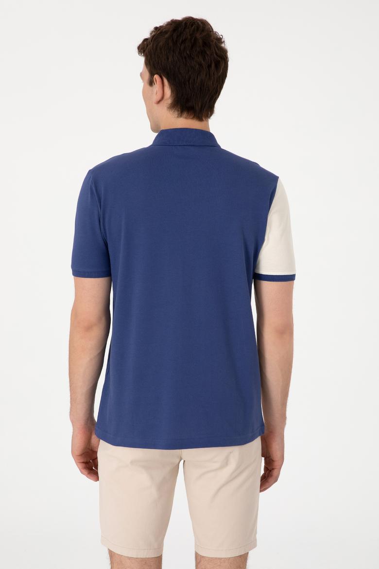 Erkek Regular Fit Polo Yaka Açık Lacivert Tişört - 50299841021