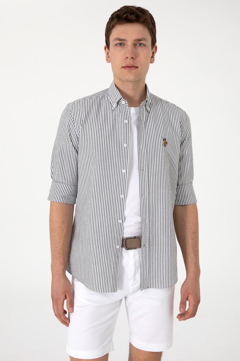 Erkek Koyu Haki Uzun Kollu Gömlek