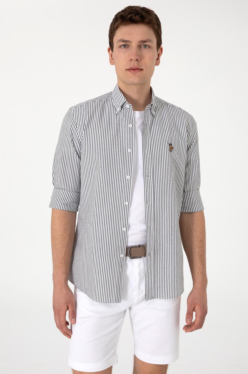 Erkek Koyu Haki Uzun Kollu Gömlek